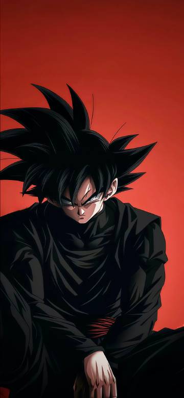 Dragonball anime wallpaper:goku against the red background