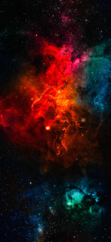 Gorgeous and colorful cosmic nebula phone wallpaper