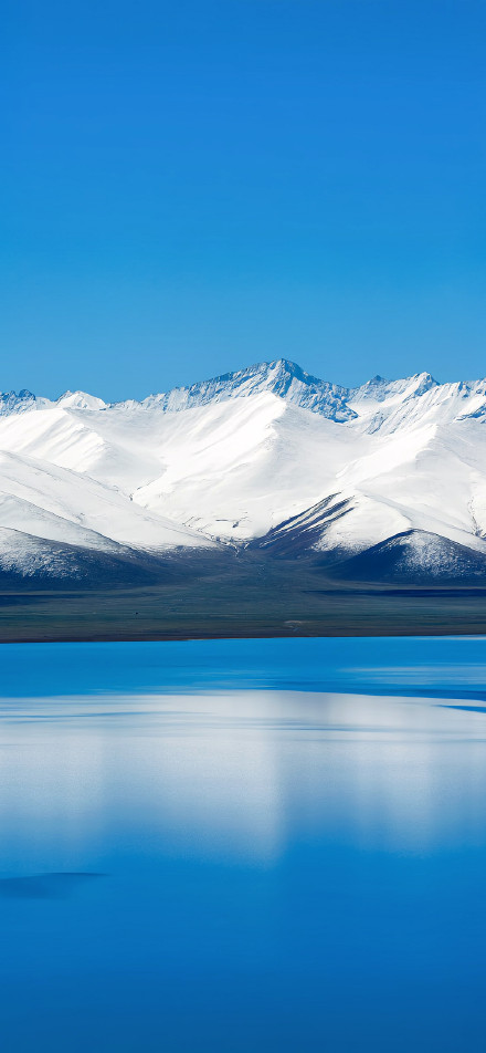 Magnificent snow-capped mountains and lakes phone wallpaper