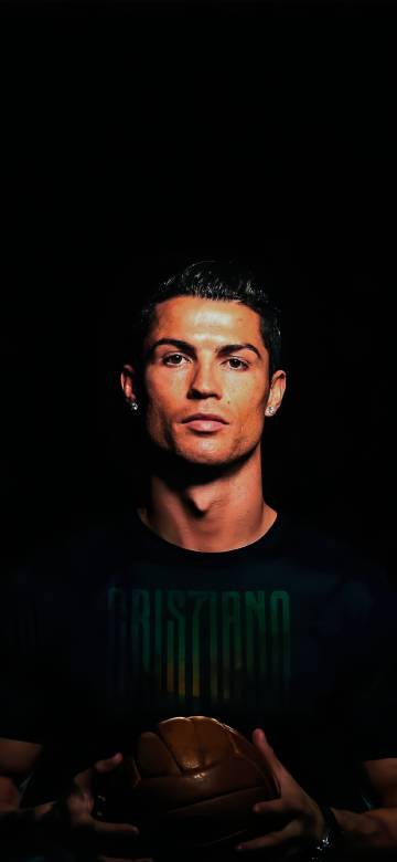 Cristiano Ronaldo famous Portuguese football player black background
