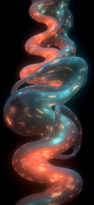 Glowing Orange And Teal Swirling Wires 4K Wallpaper