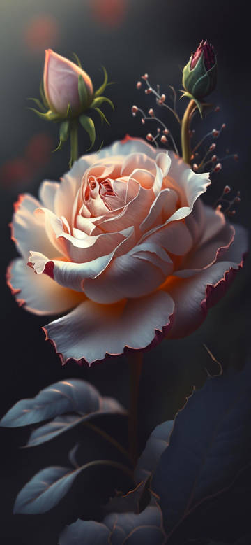 Romantic Blooming Rose in Deep Tones 4K Wallpaper