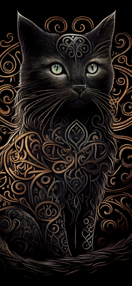 Gothic Fantasy Cat Aesthetic Wallpaper