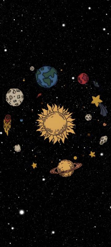 Whimsical Cartoon Space 4K Wallpaper