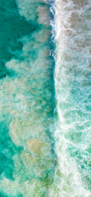 Super beautiful sea waves aerial phone wallpaper