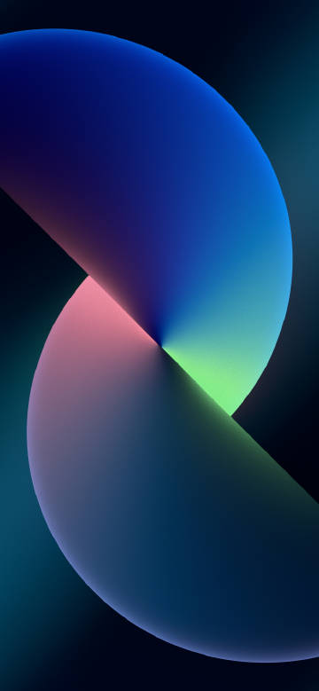 iPhone 13 Blue and Green Abstract Curves Wallpaper