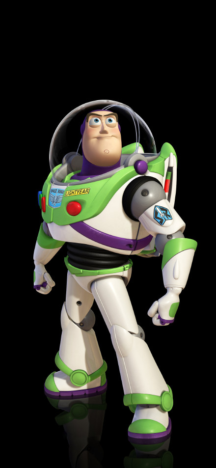 Buzz Lightyear Standing On A Black Background