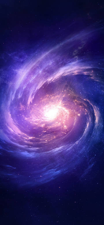 Purple Galaxy Spiral in Deep Space 4K Phone Wallpaper