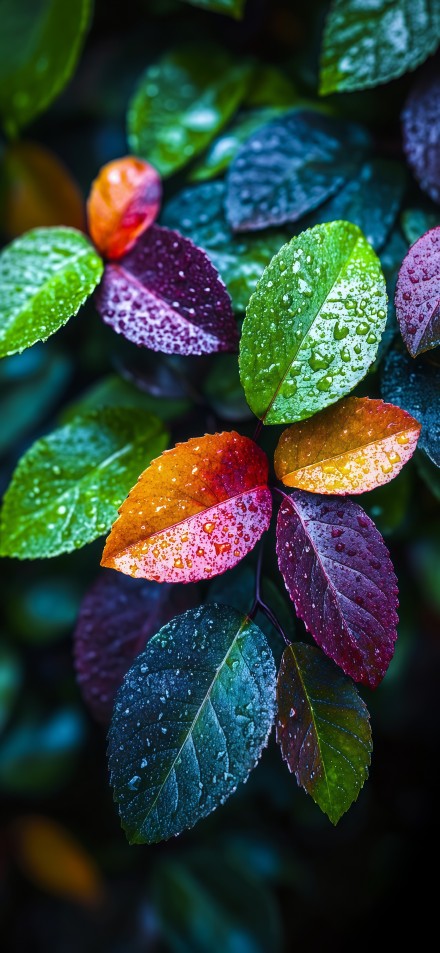 Colorful Leaves After Rain Wallpaper
