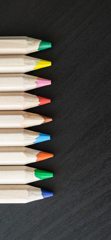 Colored pencils with colorful tips phone wallpaper