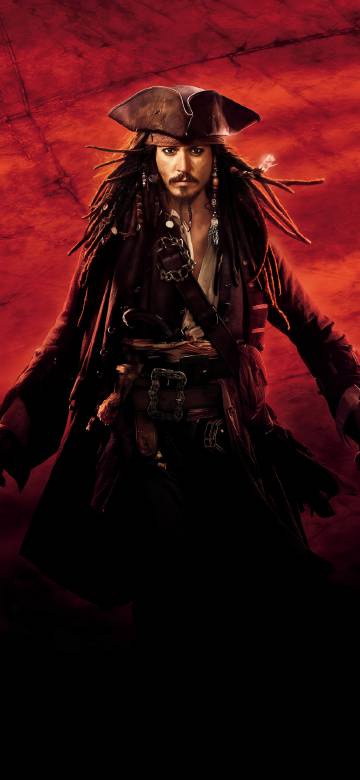Captain Jack on a red background Phone wallpaper