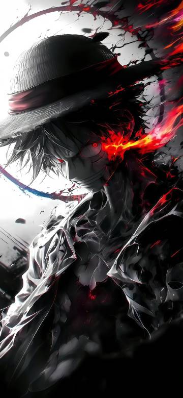 Monkey D. Luffy with red eyes from One Piece