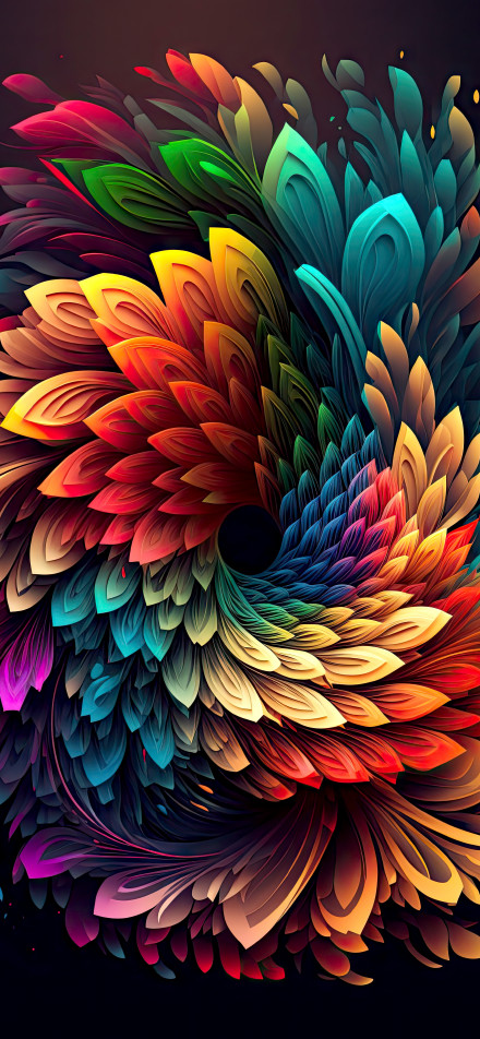 Cool Rainbow-Hued Abstract Design Wallpaper