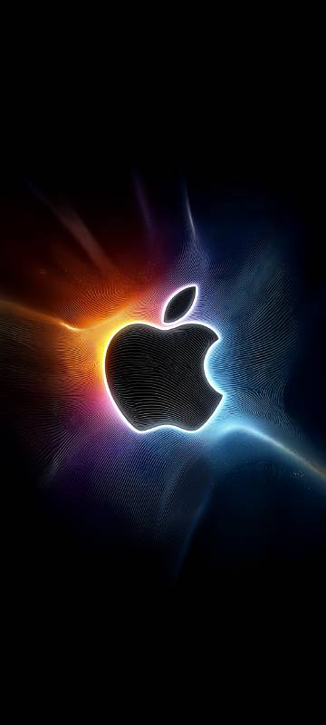 Black Aesthetic Luminous Apple Logo Iphone 4K Wallpaper