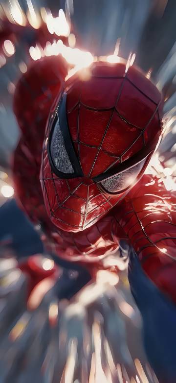 Spider-Man with a Dynamic Motion Blur Effect 4K Wallpaper