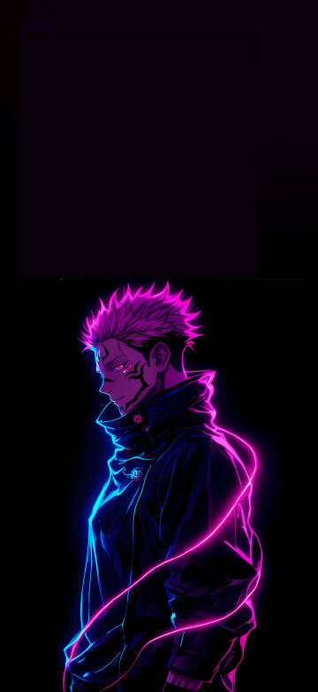 Ryomen Sukuna on a black background