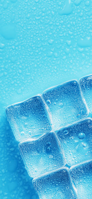 Summer cool ice cubes covered with water drops phone wallpaper