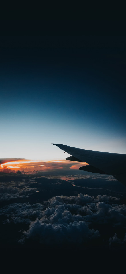 Dusk from an airplane phone wallpaper