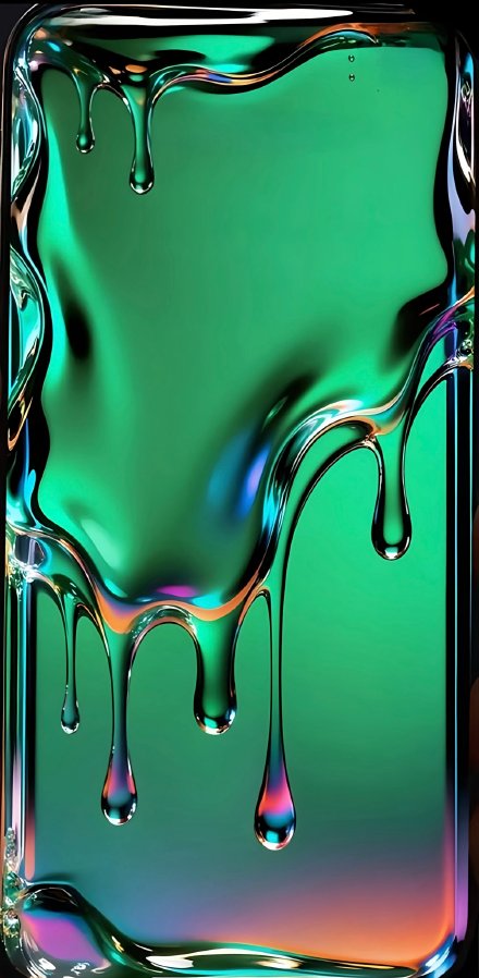Green Fluid Drip Effect Abstract 4K Wallpaper