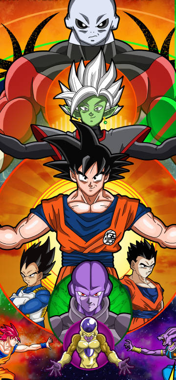 Great gathering of dragon ball characters phone wallpaper