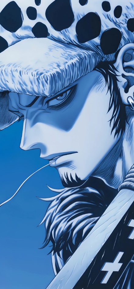 Cool Trafalgar Law Portrait, Blue Aesthetic 4K Wallpaper