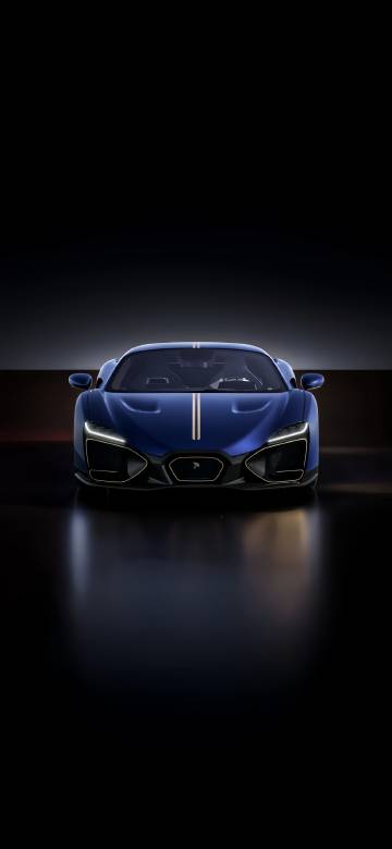 Beautiful Blue Supercar Front View 4K Phone Wallpaper