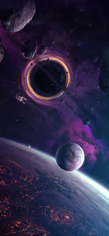 Astronauts on Earth near mysterious black hole