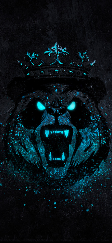 Angry panda on dark background phone wallpaper