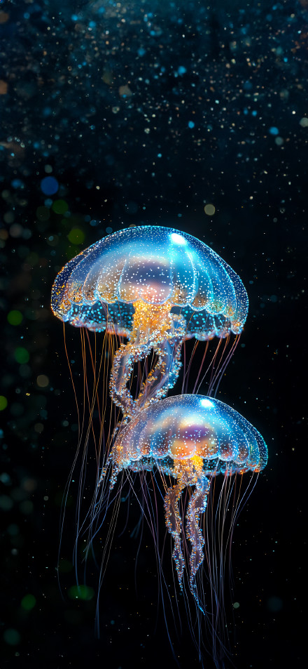 Magical Glowing Jellyfish Aesthetic 4K UHD Wallpaper