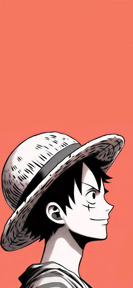 One Piece wallpaper,  Monkey D. Luffy, orange background