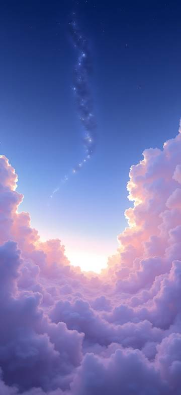 Dreamy Sky Above Pink Clouds 4K