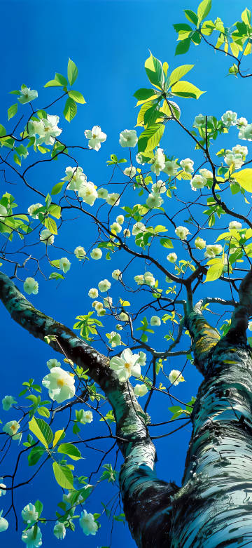 Looking Up Vibrant Tree 4K Wallpaper