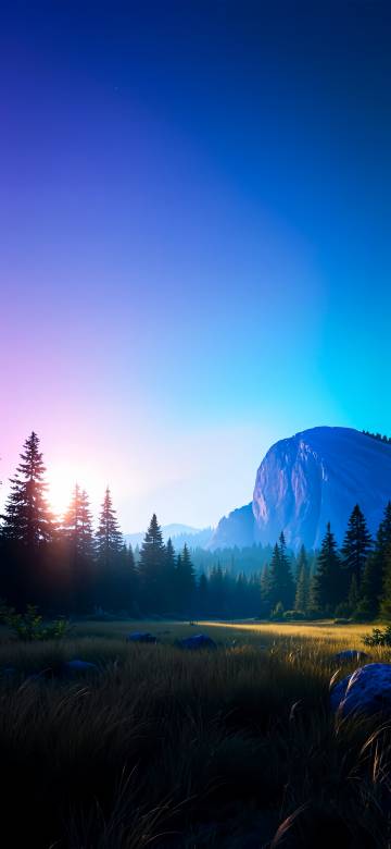 Serene Yosemite Valley Scene At Sunset 4K Wallpaper