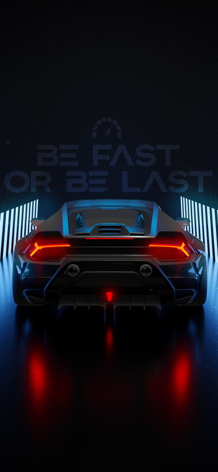 Charm of futuristic sports car rear phone wallpaper