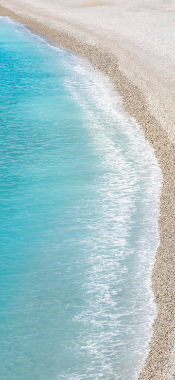 Seaside beach phone wallpaper, blue sea water, waves, fresh
