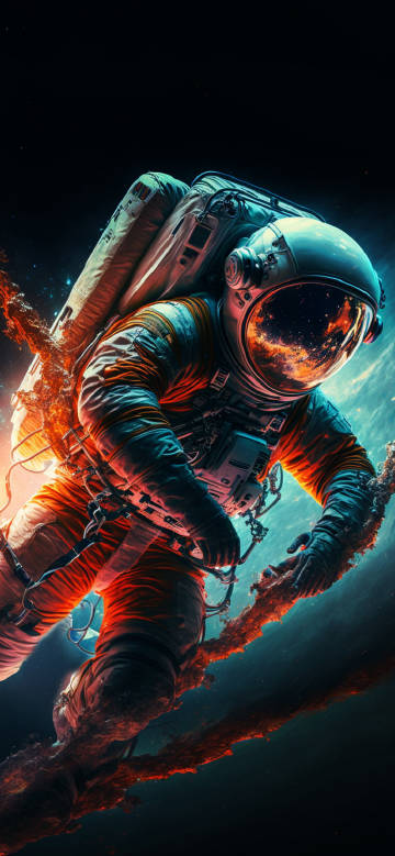 Astronaut on Space Adventure Wallpaper