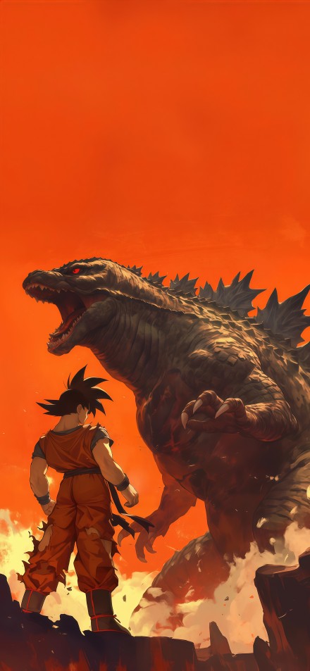 Goku vs Godzilla Wallpaper