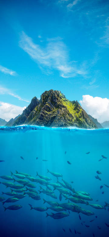 Fantasy island landscape wallpaper