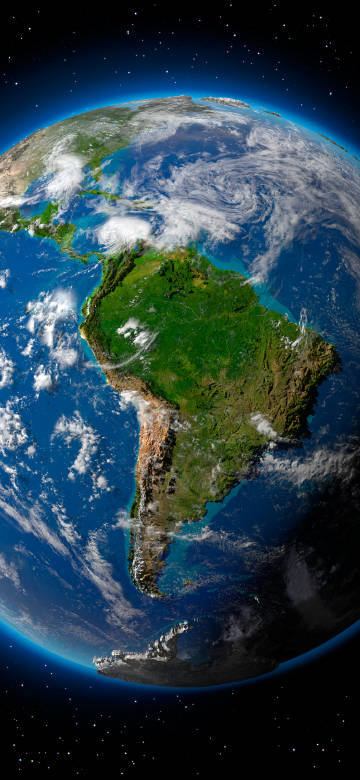 View of south america from space phone wallpaper