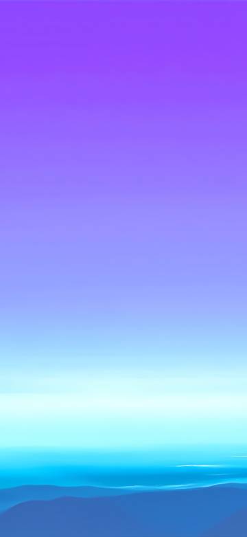 Purple Gradient Sky Over Calm Blue Sea