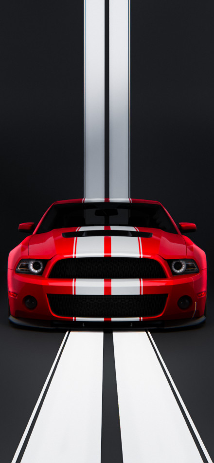 Cool red sports car black background 8k phone wallpaper