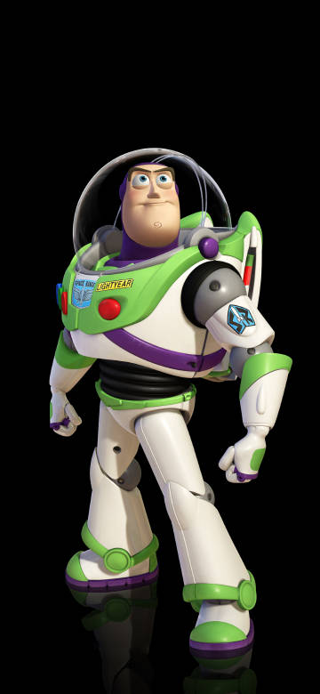 Buzz Lightyear Standing On A Black Background