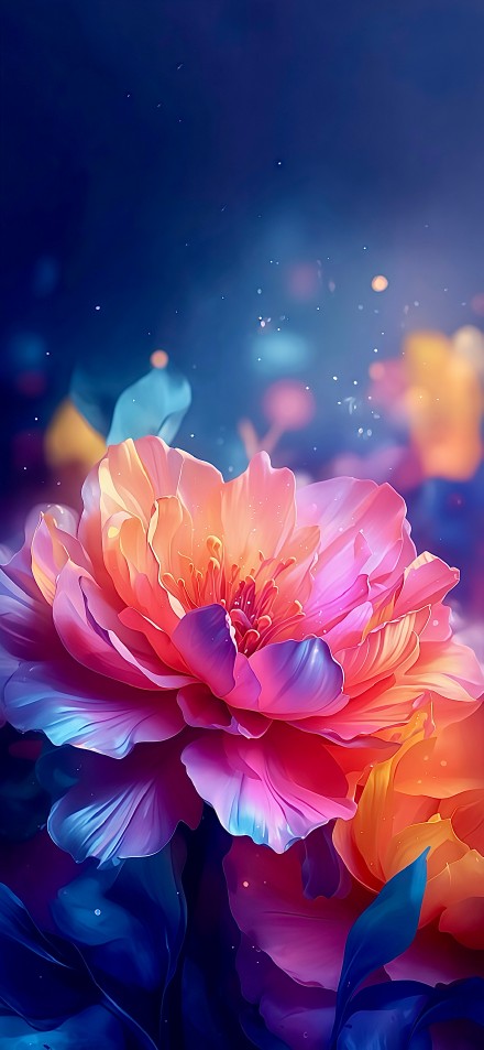 Beautiful Glowing Flower Phone Wallpaper 4K