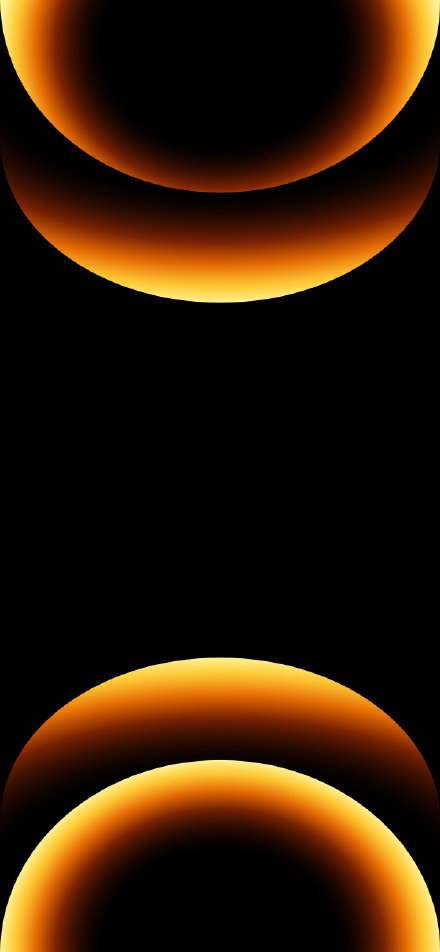 Orange abstract semicircle ring on black background phone wallpaper