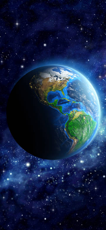 View of the Americas from space phone wallpaper