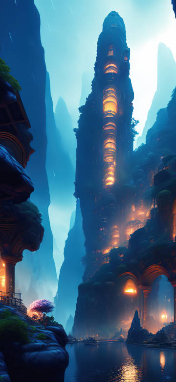 Dream valley landscape 8K phone wallpaper