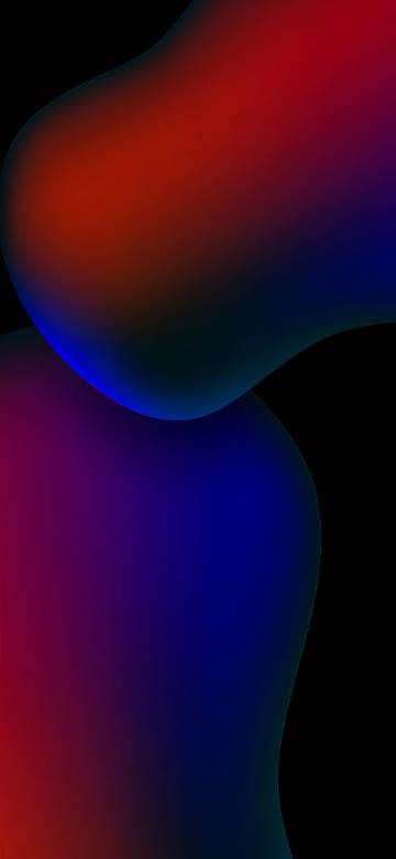 Red and blue gradient fluid shapes on black background