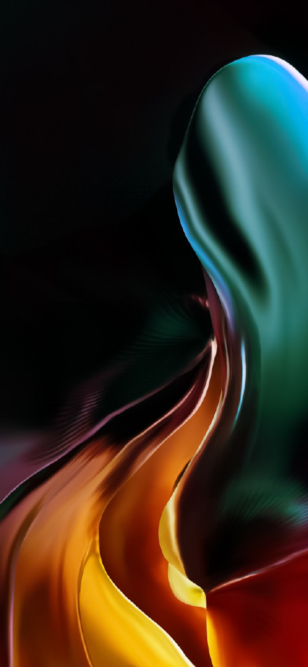 Colorful and flowing abstract lines on a black background phone wallpaper