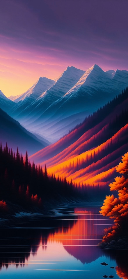 Beautiful Fantasy Mountain Lake Wallpaper 4K