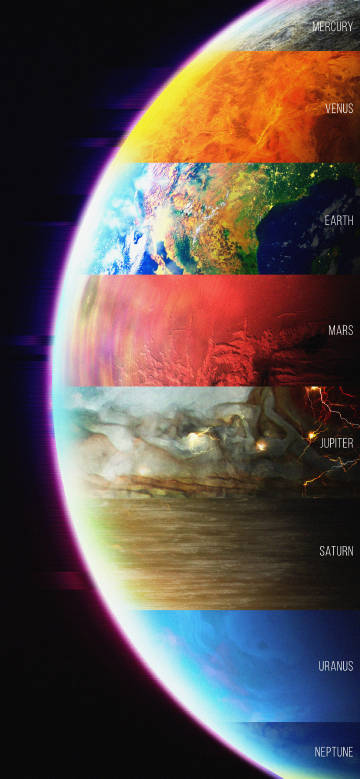 Solar System Planets Show phone wallpaper